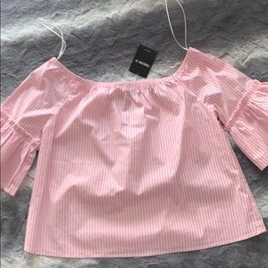 Off the shoulder woven top